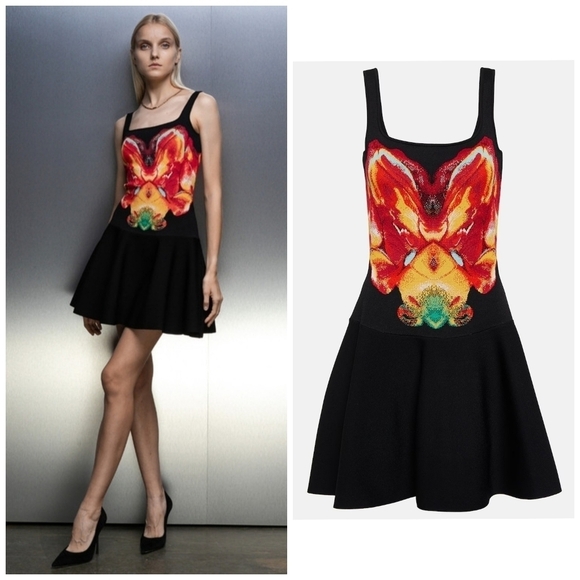 Alexander McQueen Dresses & Skirts - Alexander McQueen Solarised Orchid Jacquard Knit Mini Dress
